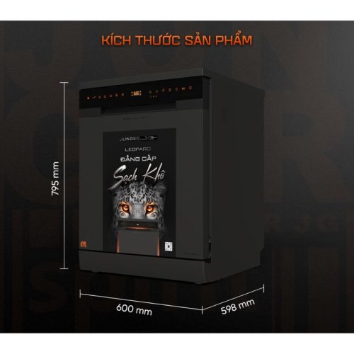 Kích thước máy rửa bát Junger LEOPARD-DWJ-183-VG